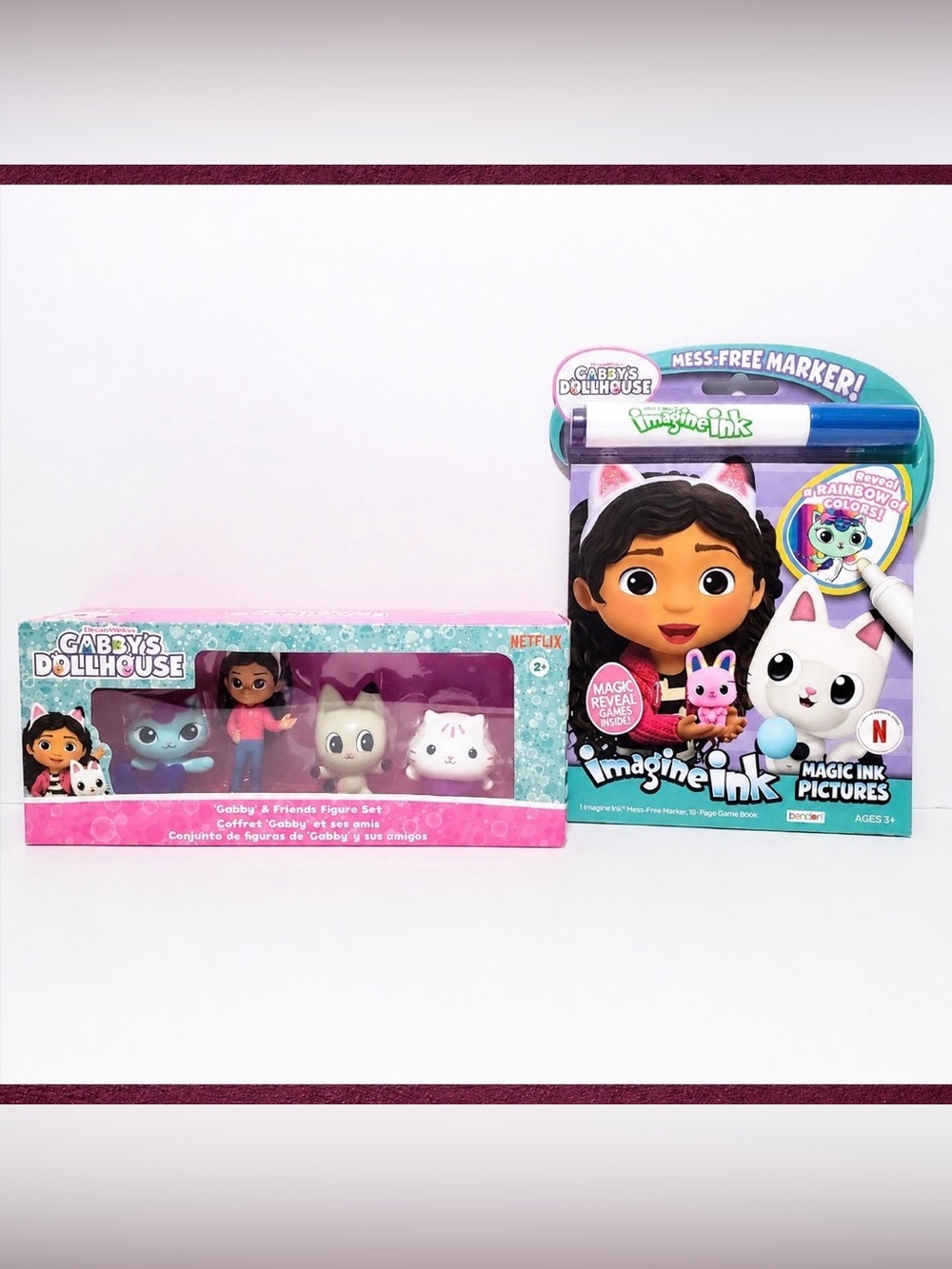 🆕 Gabby’s Dollhouse Gabby & Friends Figure Set And Imagine Ink 16 Page Game Book
